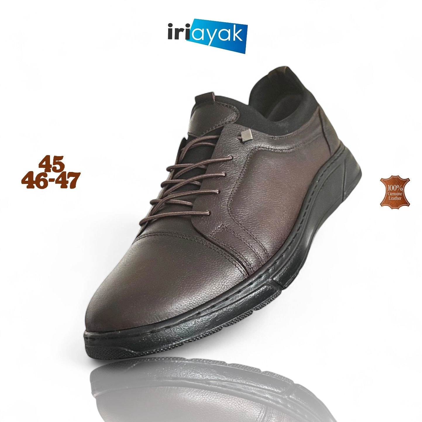 ’’Büyük Numara Hakiki Deri 45-48 / Rahat Taban Casual Ayakkabı / Erkek - Günlük Kullanıma Uygun’’