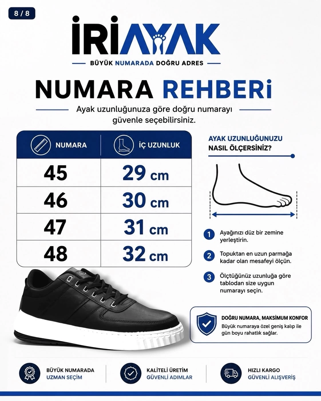 Büyük Numara 40-47 / Rahat Taban Casual Ayakkabı / Erkek - Günlük Kullanıma Uygun