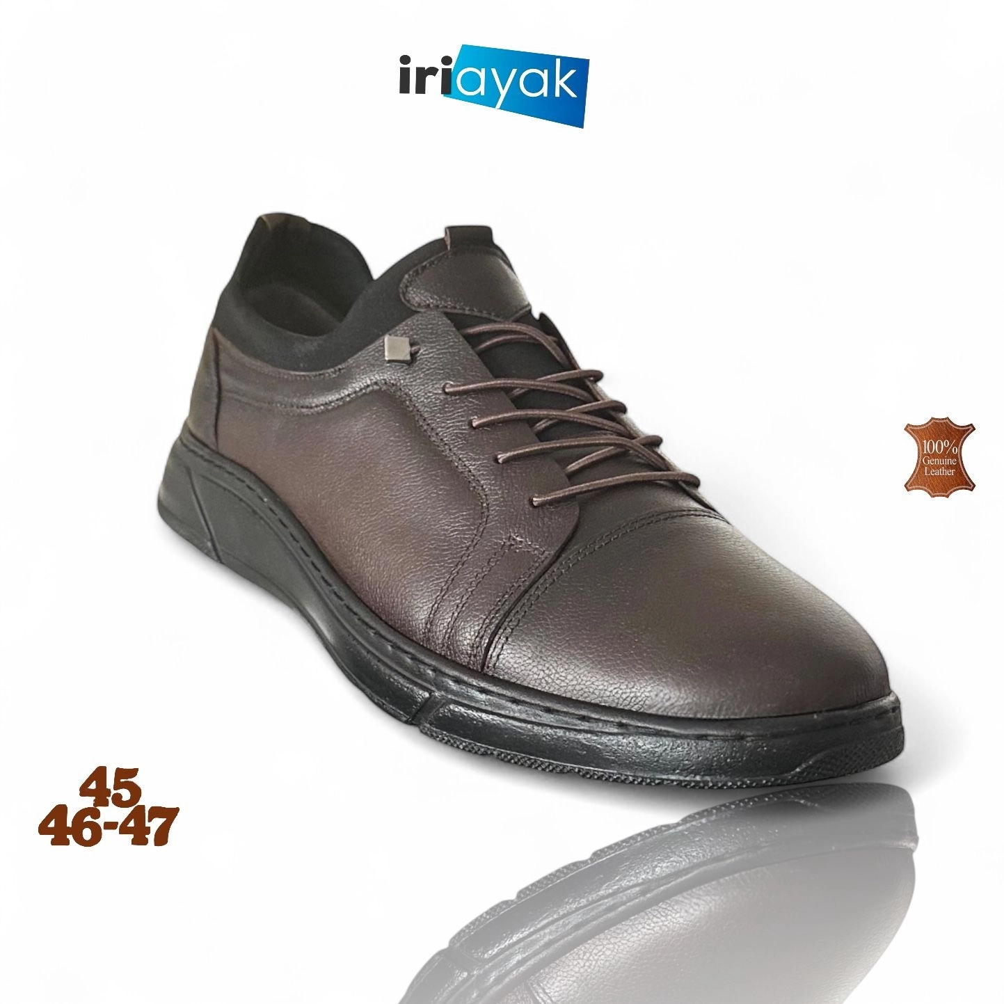 ’’Büyük Numara Hakiki Deri 45-48 / Rahat Taban Casual Ayakkabı / Erkek - Günlük Kullanıma Uygun’’