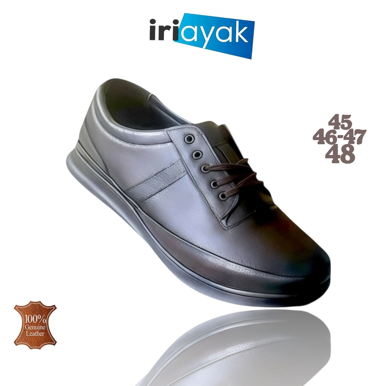 Büyük Numara Hakiki Deri 45-47 / Rahat Taban Casual Ayakkabı / Erkek - Günlük Kullanıma Uygun