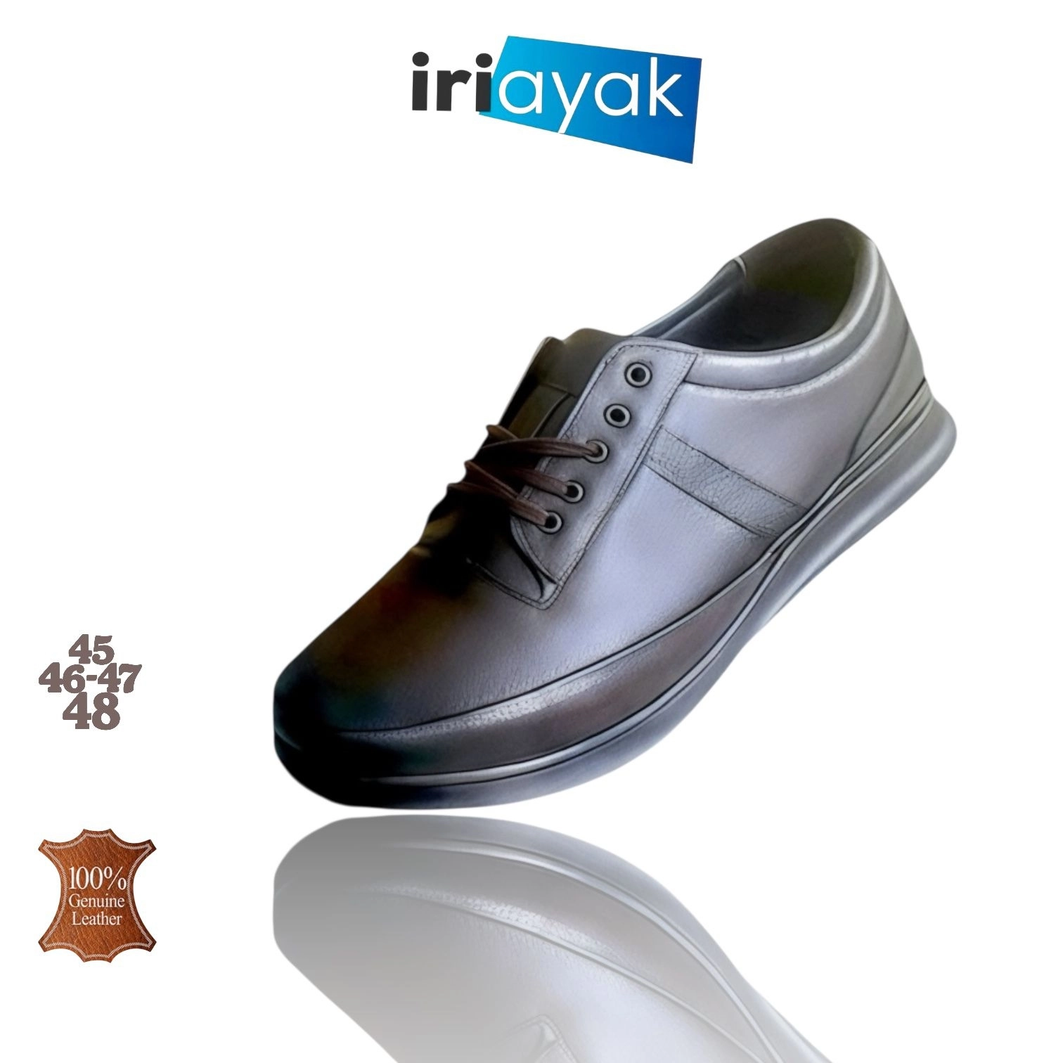 Büyük Numara Hakiki Deri 45-47 / Rahat Taban Casual Ayakkabı / Erkek - Günlük Kullanıma Uygun