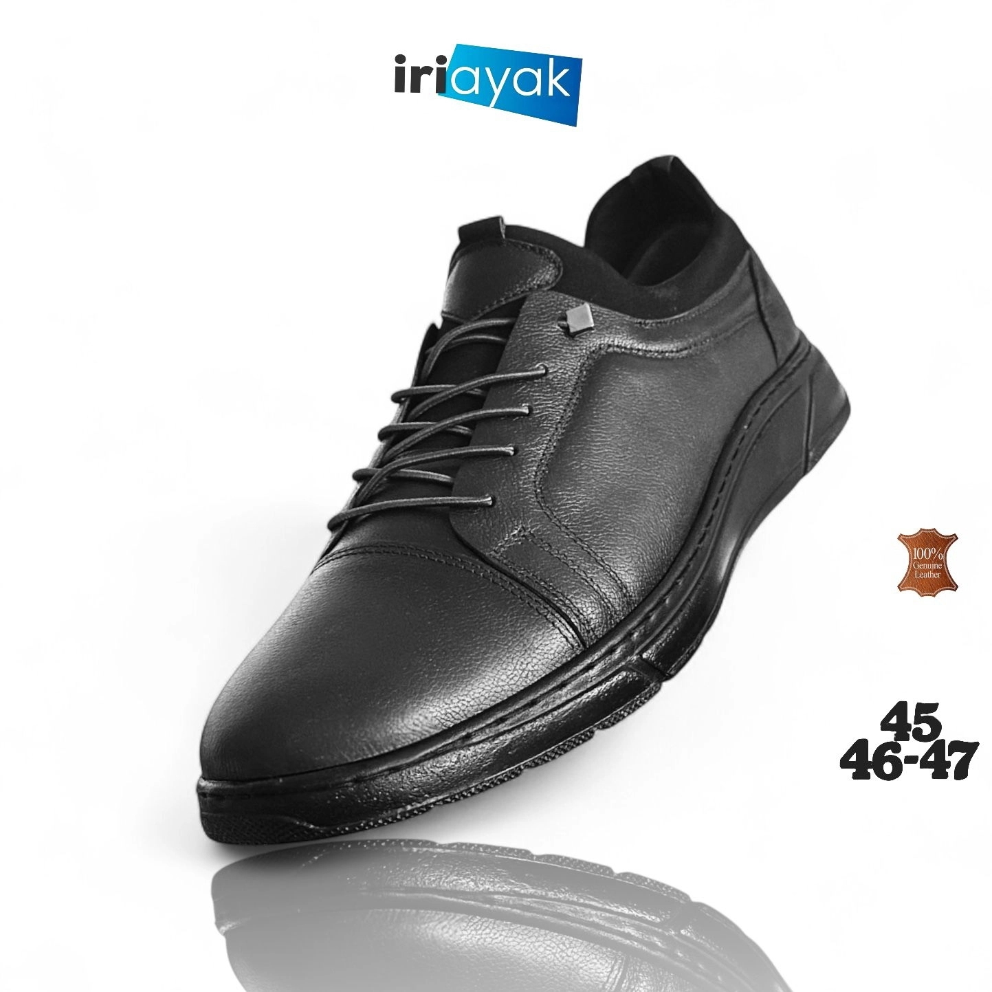 ’’Büyük Numara Hakiki Deri 45-48 / Rahat Taban Casual Ayakkabı / Erkek - Günlük Kullanıma Uygun’’
