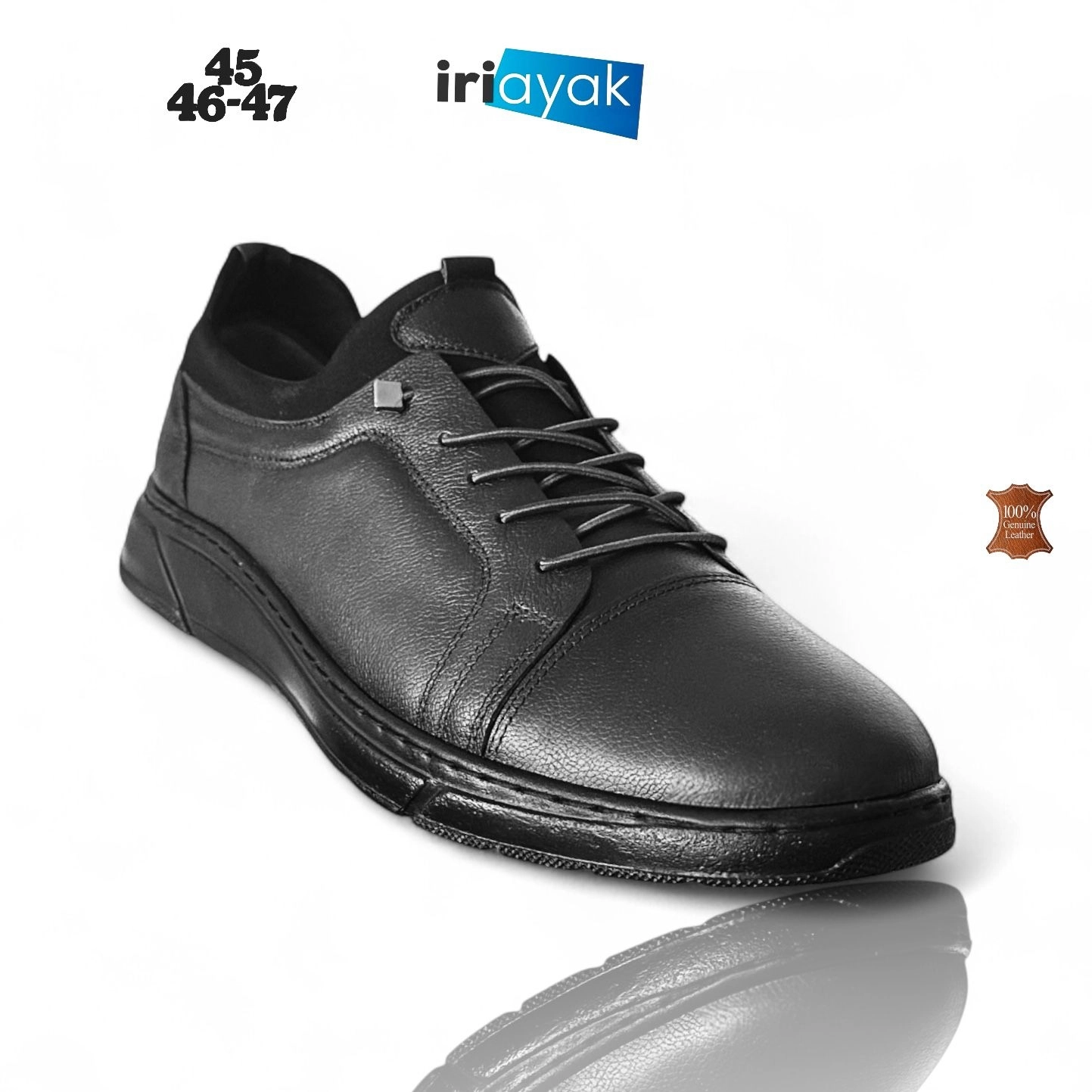 ’’Büyük Numara Hakiki Deri 45-48 / Rahat Taban Casual Ayakkabı / Erkek - Günlük Kullanıma Uygun’’