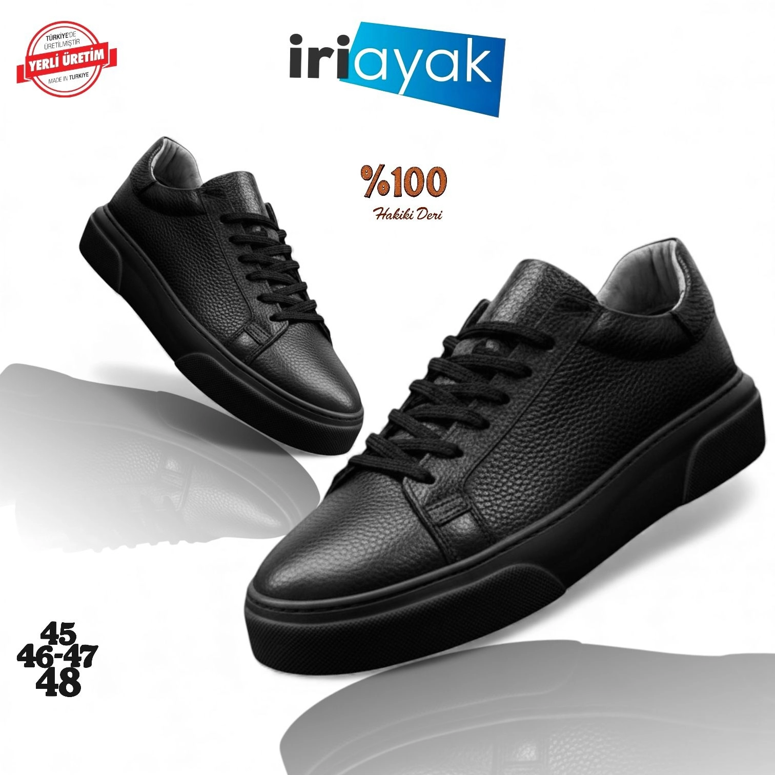  Büyük Numara Hakiki Deri 40-48 / Rahat Taban Casual Ayakkabı / Erkek - Günlük Kullanıma Uygun