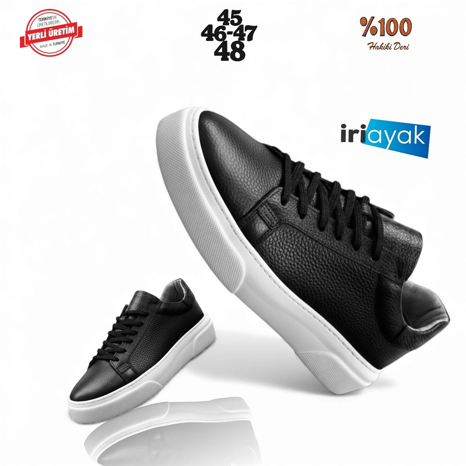 Büyük Numara Hakiki Deri 40-48 / Rahat Taban Casual Ayakkabı / Erkek - Günlük Kullanıma Uygun