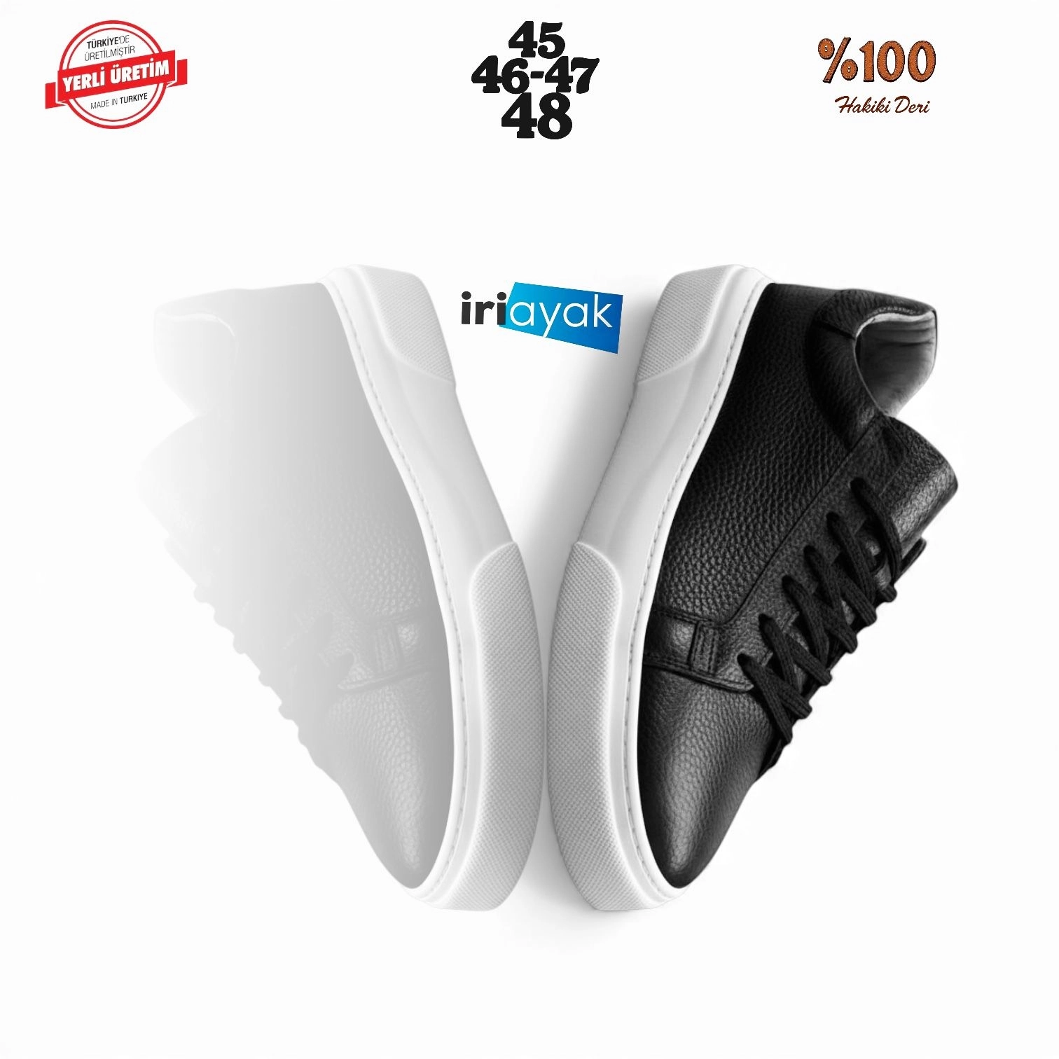 Büyük Numara Hakiki Deri 40-48 / Rahat Taban Casual Ayakkabı / Erkek - Günlük Kullanıma Uygun