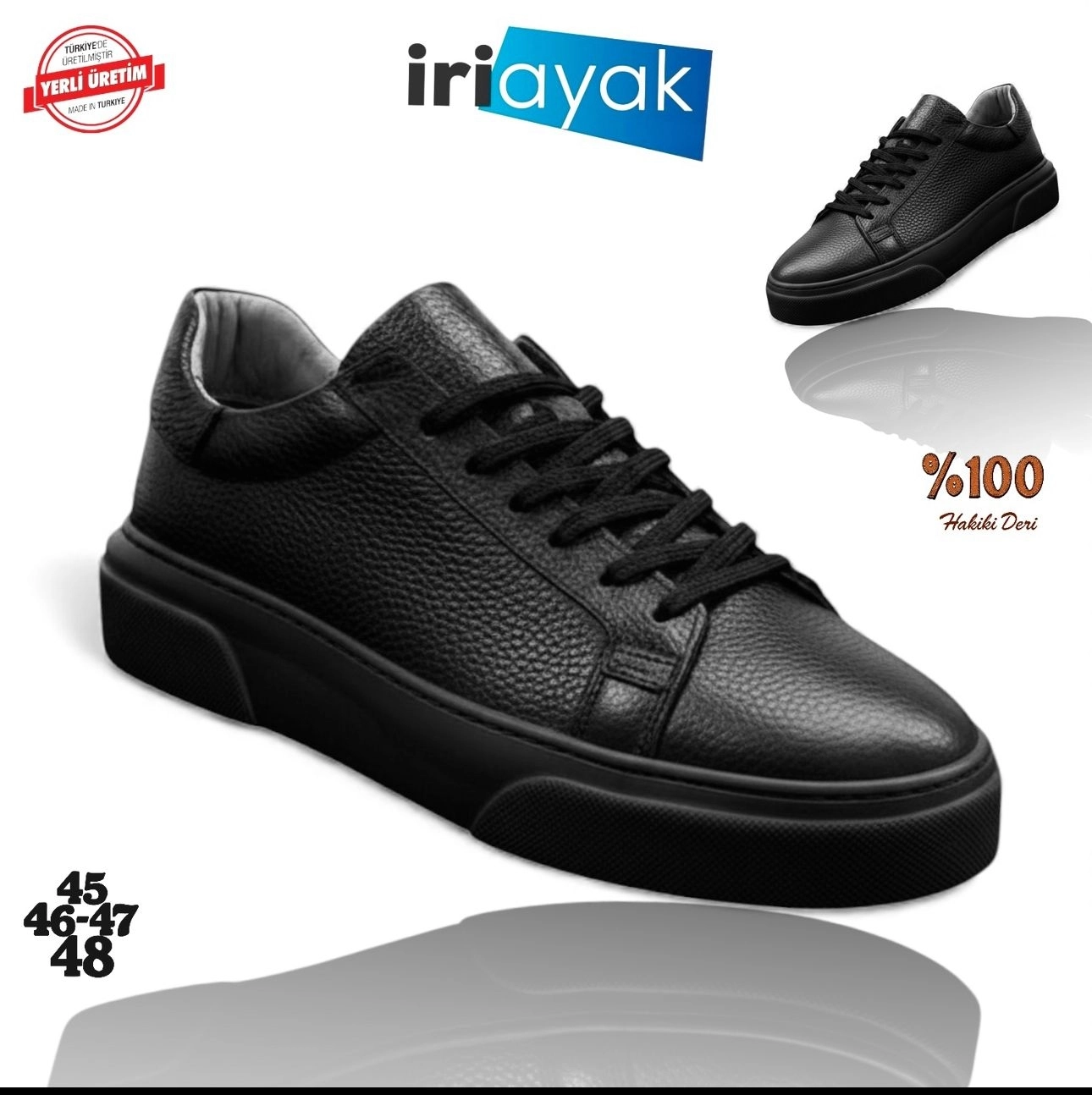  Büyük Numara Hakiki Deri 40-48 / Rahat Taban Casual Ayakkabı / Erkek - Günlük Kullanıma Uygun