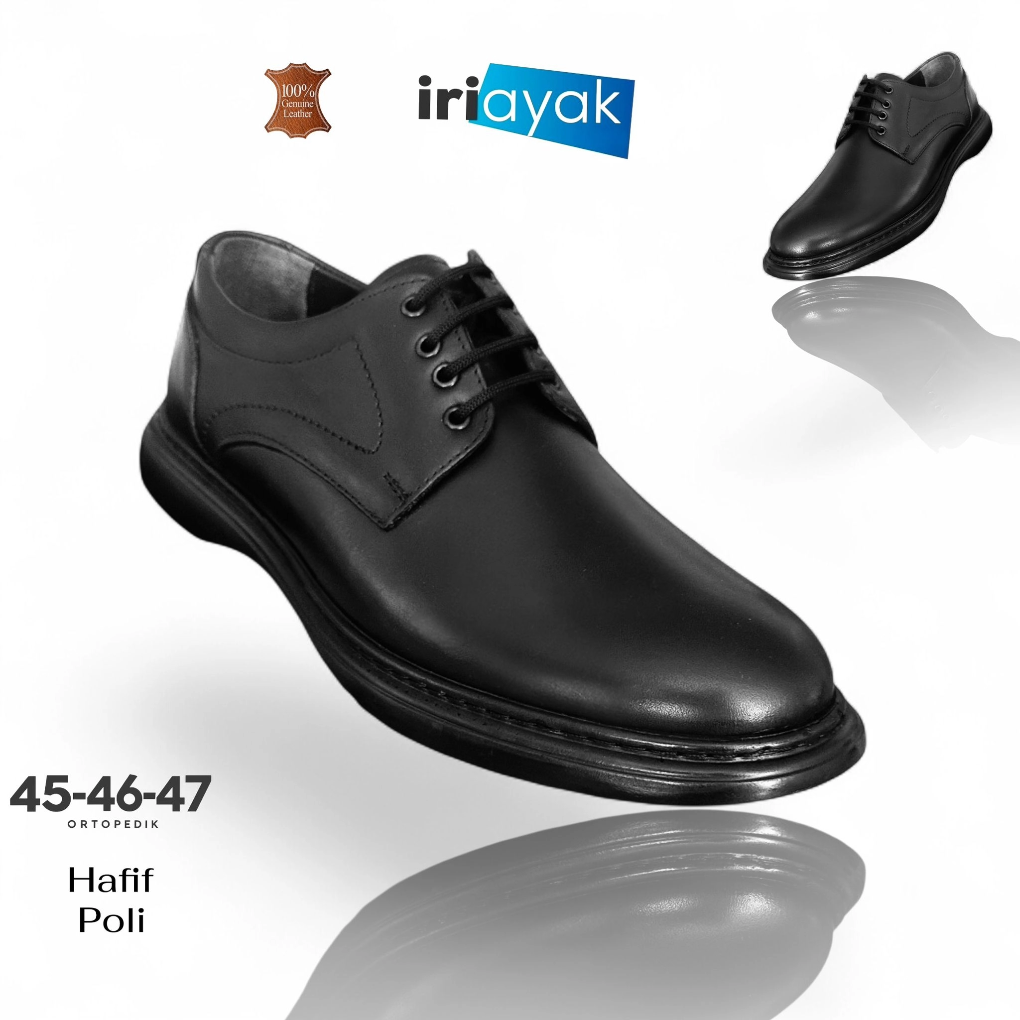 Büyük Numara Hakiki Deri 45-47 / Rahat Taban Casual Ayakkabı / Erkek - Günlük Kullanıma Uygun