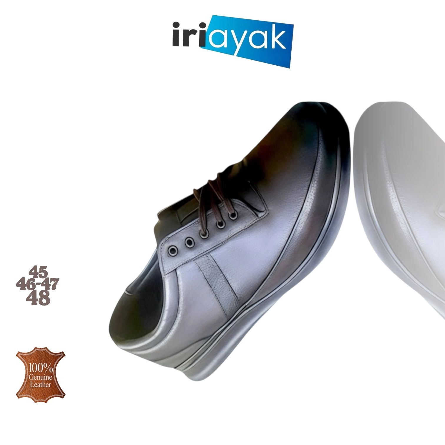 Büyük Numara Hakiki Deri 45-47 / Rahat Taban Casual Ayakkabı / Erkek - Günlük Kullanıma Uygun