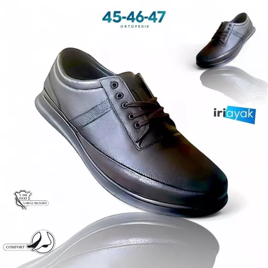 Büyük Numara Hakiki Deri 45-47 / Rahat Taban Casual Ayakkabı / Erkek - Günlük Kullanıma Uygun