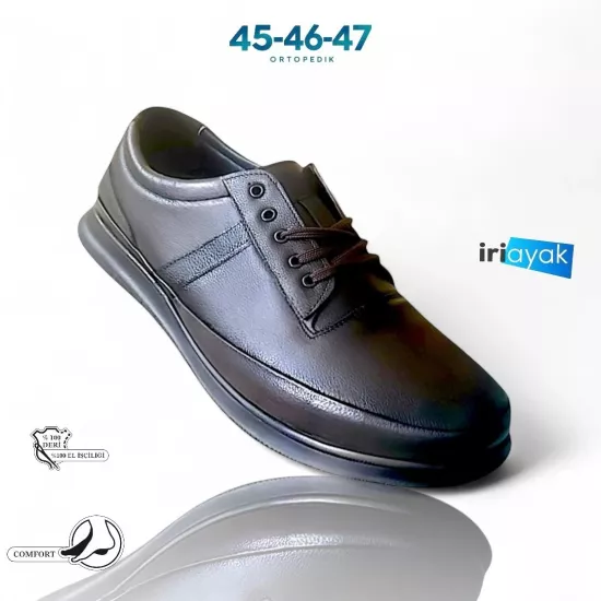 Büyük Numara Hakiki Deri 45-47 / Rahat Taban Casual Ayakkabı / Erkek - Günlük Kullanıma Uygun
