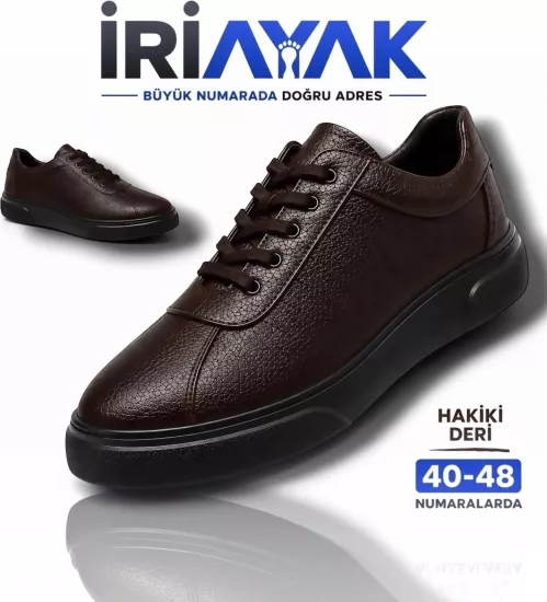 İriayak Büyük Numara Hakiki Deri 40-48 / Rahat Taban Casual Ayakkabı / Erkek - Günlük Kullanıma Uygun