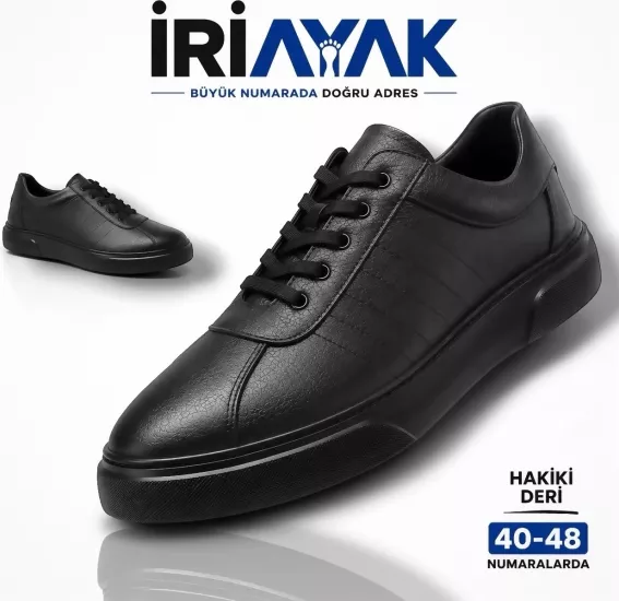 İriayak Büyük Numara Hakiki Deri 40-48 / Rahat Taban Casual Ayakkabı / Erkek - Günlük Kullanıma Uygun