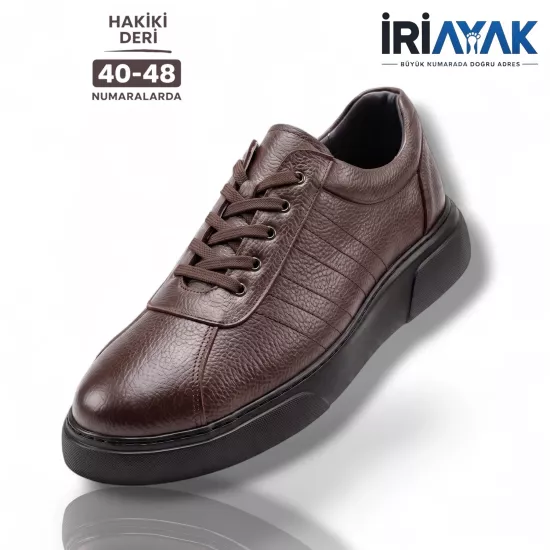 İriayak Büyük Numara Hakiki Deri 40-48 / Rahat Taban Casual Ayakkabı / Erkek - Günlük Kullanıma Uygun