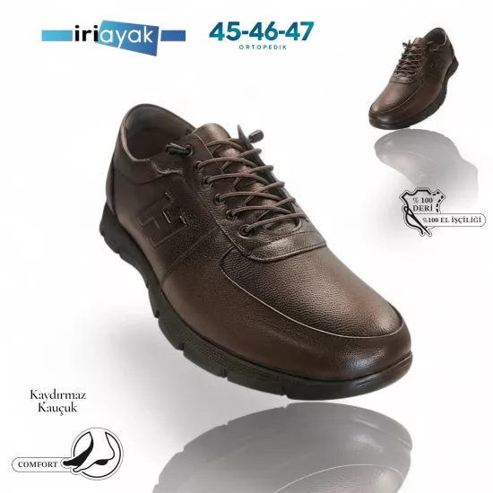 Büyük Numara Hakiki Deri 45-47 / Rahat Taban Casual Ayakkabı / Erkek - Günlük Kullanıma Uygun