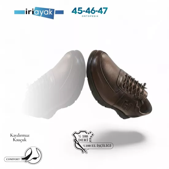 Büyük Numara Hakiki Deri 45-47 / Rahat Taban Casual Ayakkabı / Erkek - Günlük Kullanıma Uygun