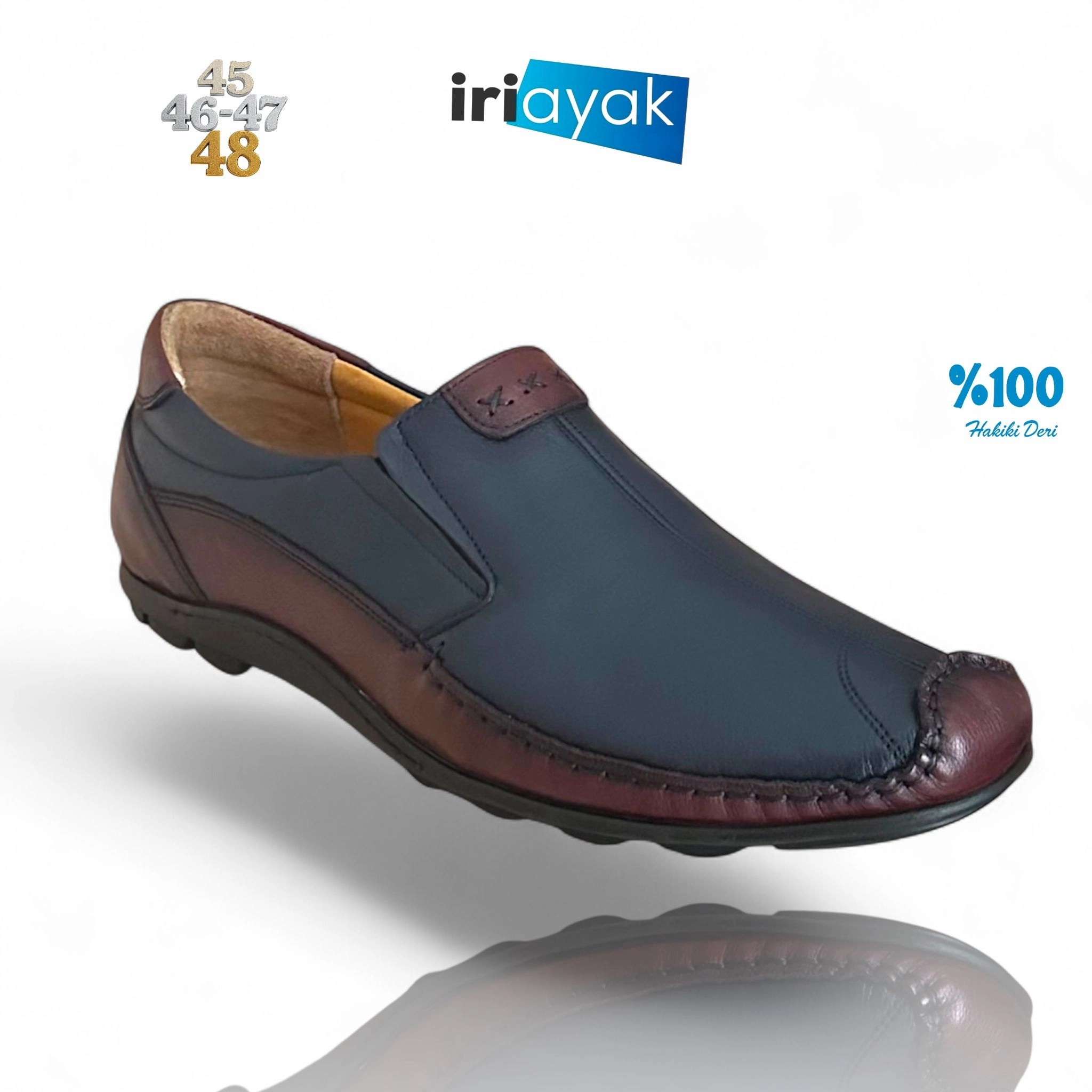 Büyük Numara Duble Hakiki Deri 45-46-47-48 