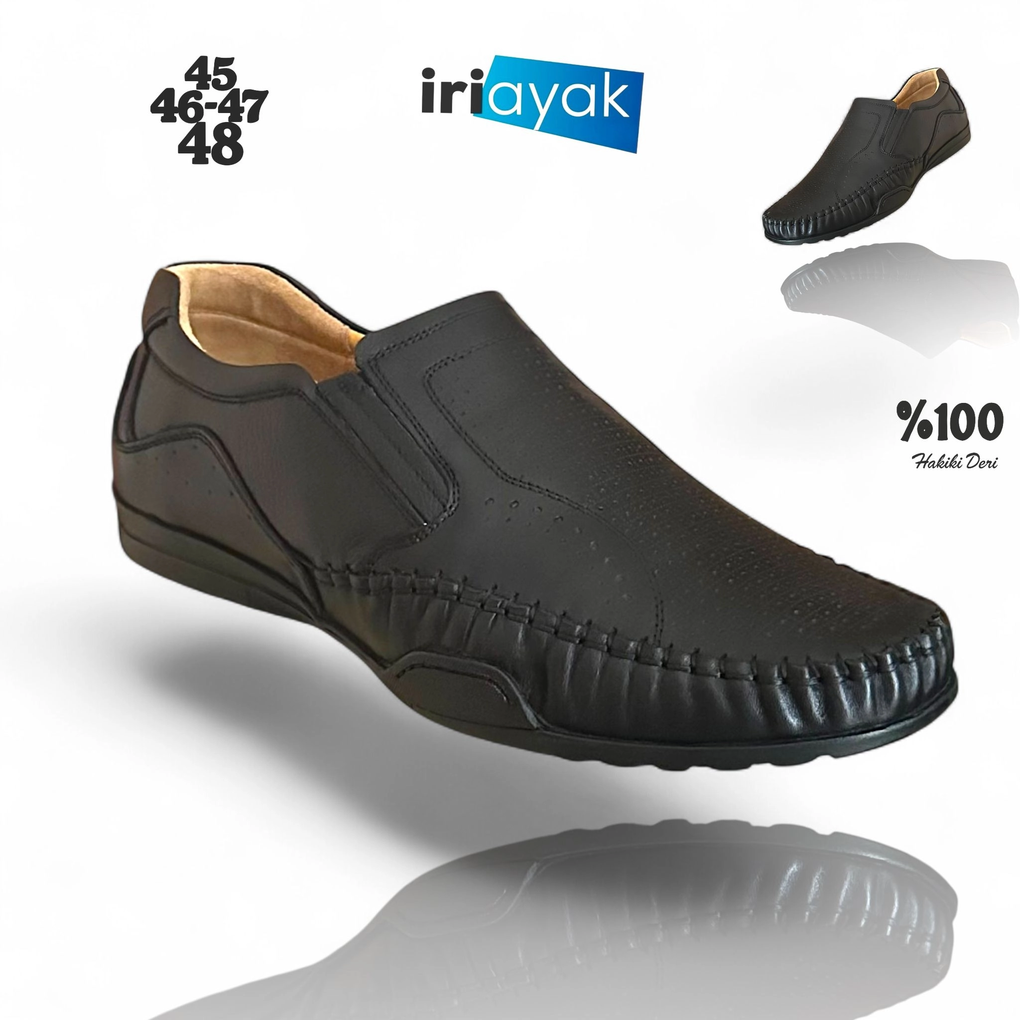 Büyük Numara Duble Hakiki Deri 45-46-47-48 