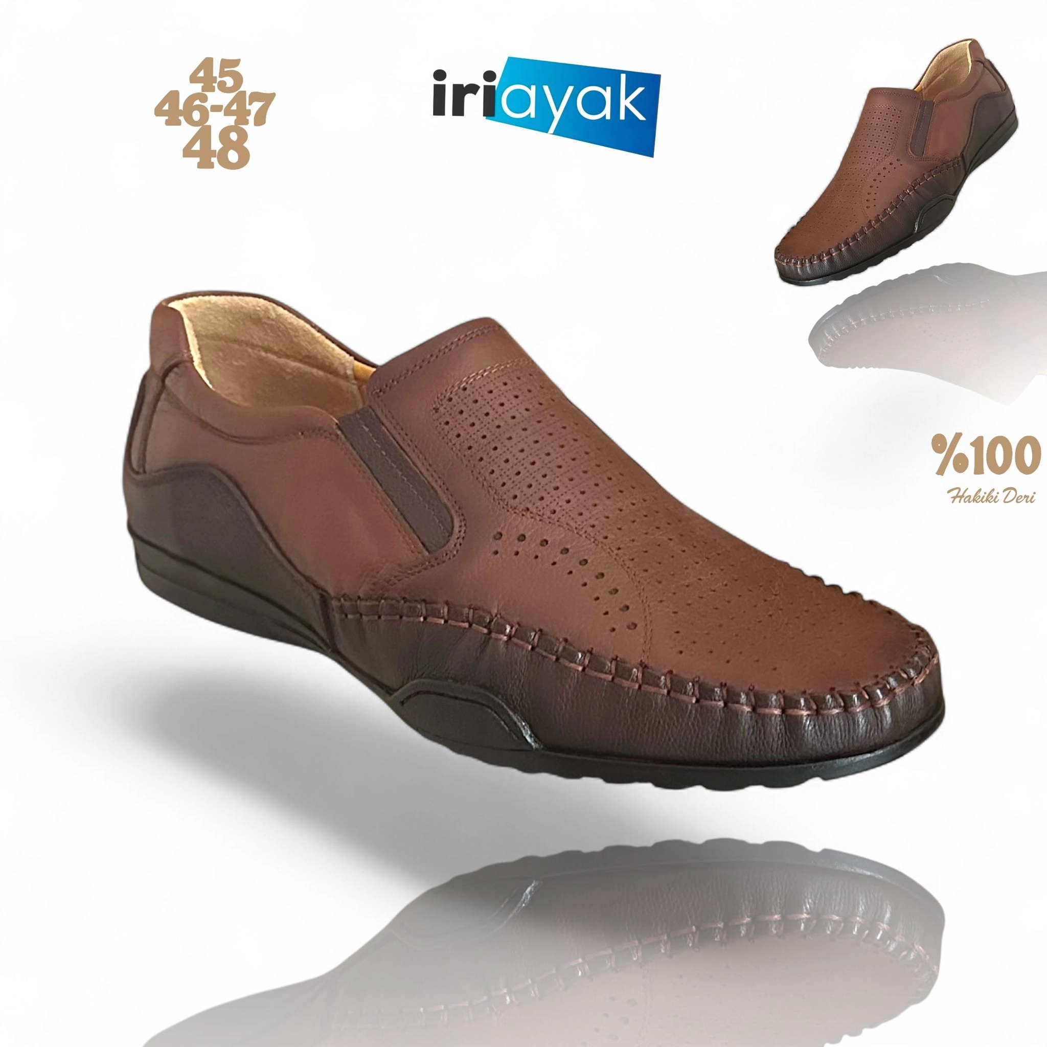 Büyük Numara Duble Hakiki Deri 45-46-47-48 