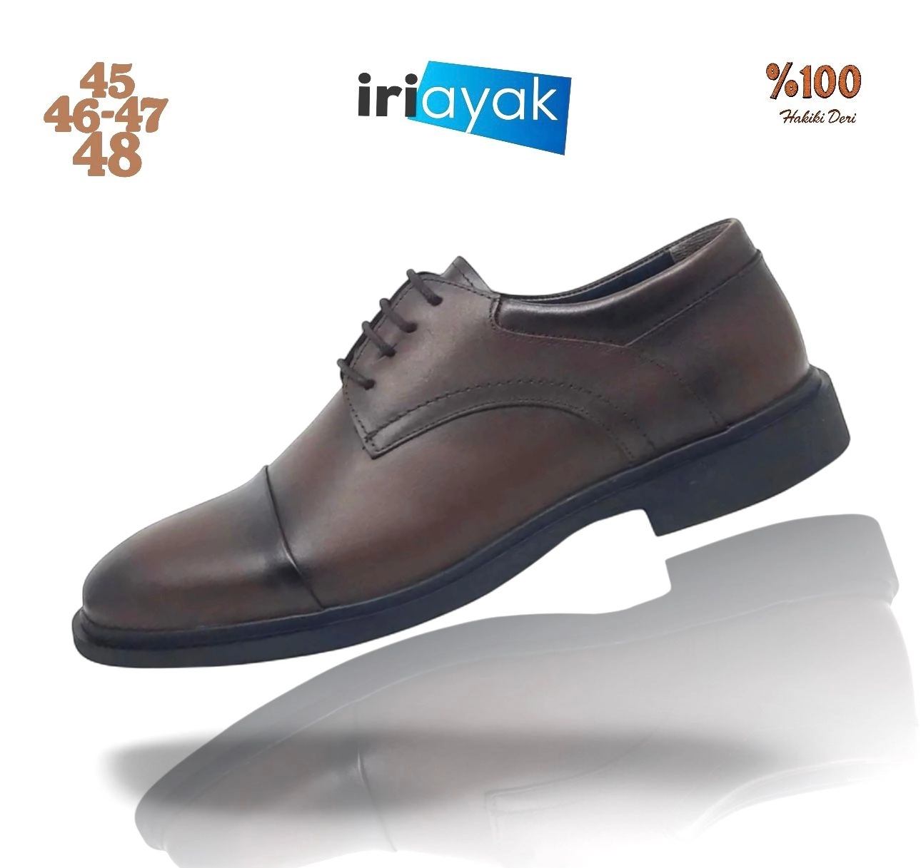 ’’Büyük Numara Hakiki Deri 45-48 / Rahat Taban Casual Ayakkabı / Erkek - Günlük Kullanıma Uygun’’