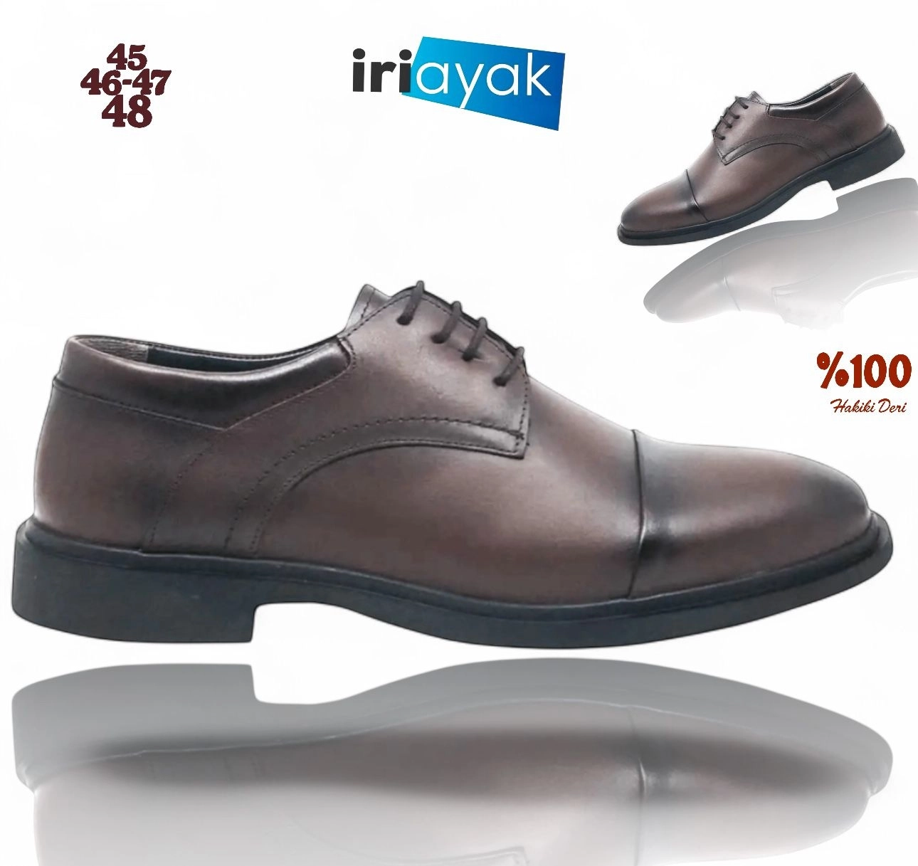 ’’Büyük Numara Hakiki Deri 45-48 / Rahat Taban Casual Ayakkabı / Erkek - Günlük Kullanıma Uygun’’