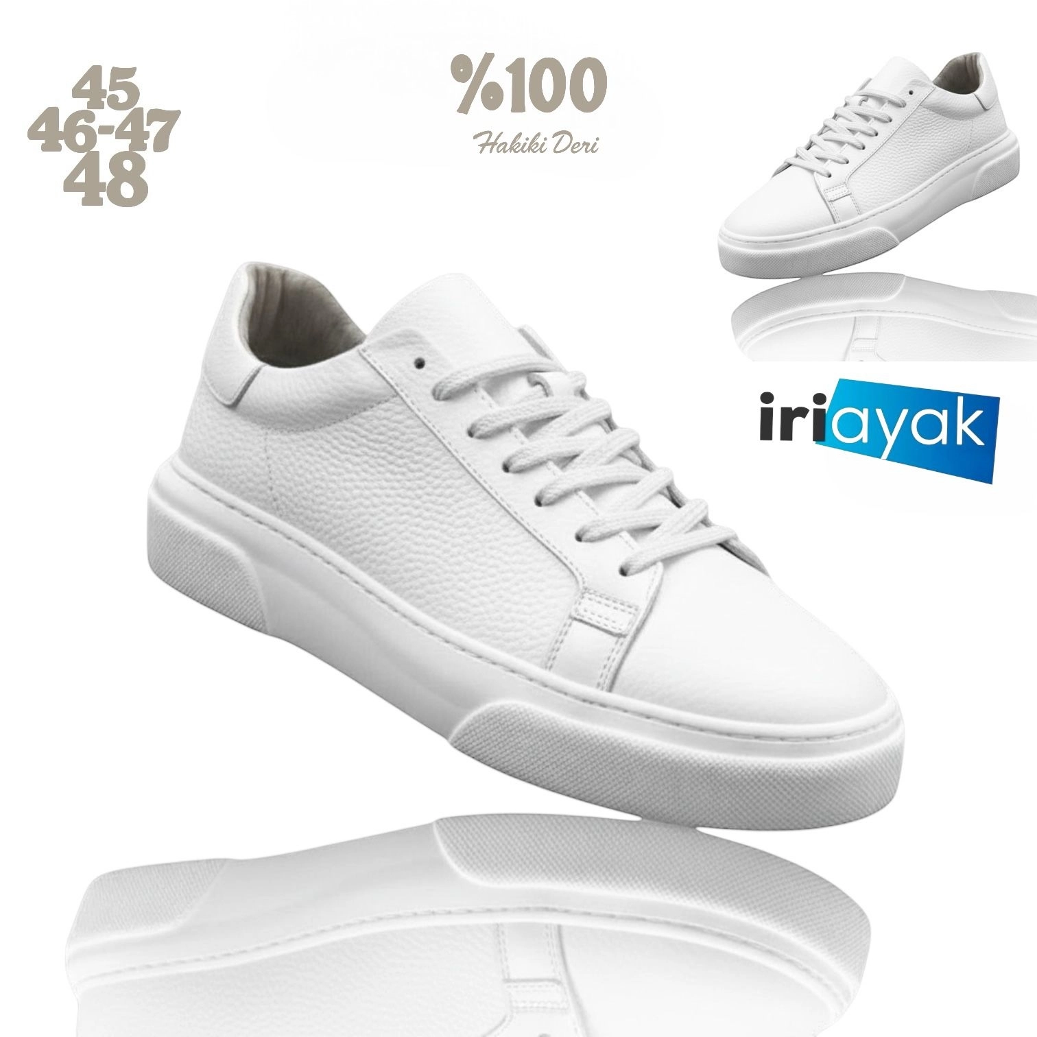 Büyük Numara Hakiki Deri 40-48 / Rahat Taban Casual Ayakkabı / Erkek - Günlük Kullanıma Uygun