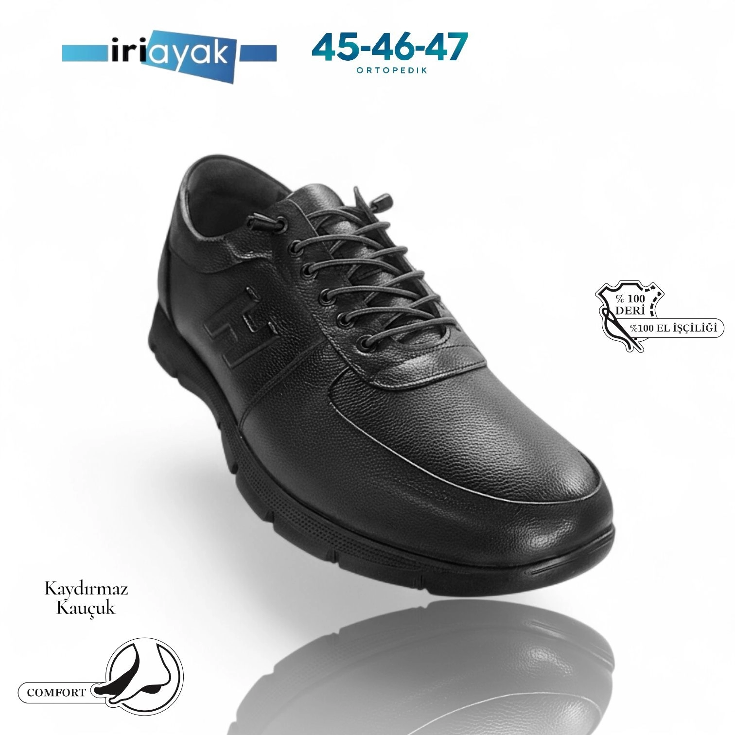 Büyük Numara Hakiki Deri 45-47 / Rahat Taban Casual Ayakkabı / Erkek - Günlük Kullanıma Uygun